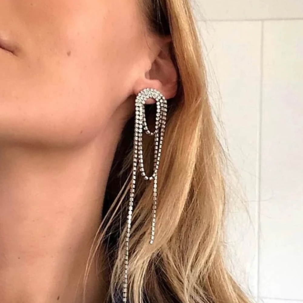 Crystal Earrings for Women Fringe